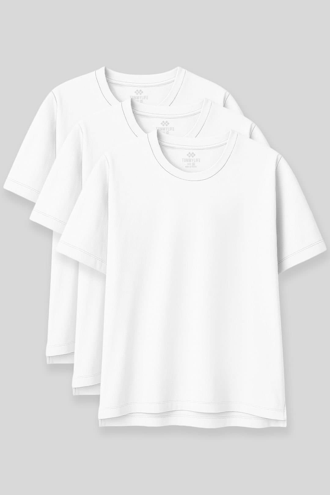 Tommy Life Tommy Life Women's Oversized Cotton-Modal Crew Neck T-Shirt in White