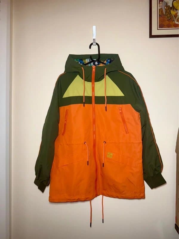 Never Fully Dressed Never Fully Dressed Hooded Jacket UK 8 Colour Block Festival Rain Coat 🌈