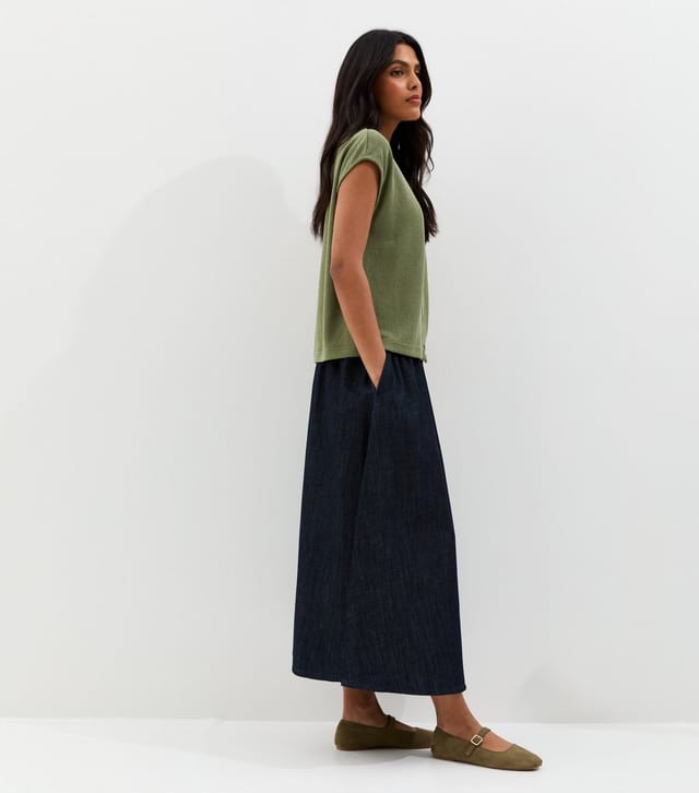 New Look Women's Khaki Soft Touch Button Up V-Neck Top New Look - 3