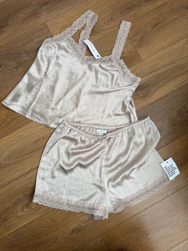 Topshop Topshop Satin Lace Pyjama set