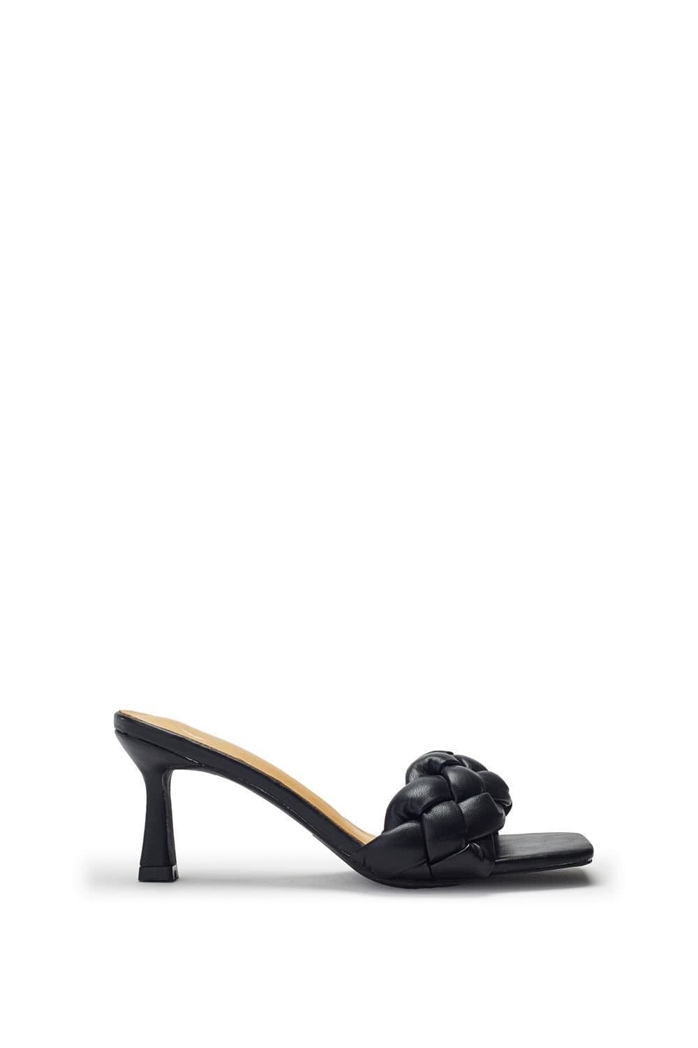 b.soleful b.soleful Black Leather Porvair Sandals