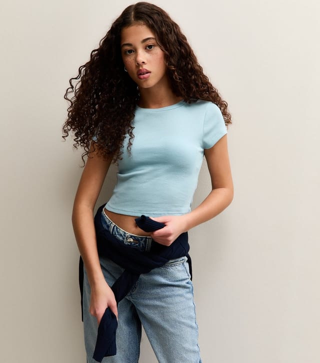 New Look Girls' Light Blue Cap Sleeve Baby Tee New Look - 2