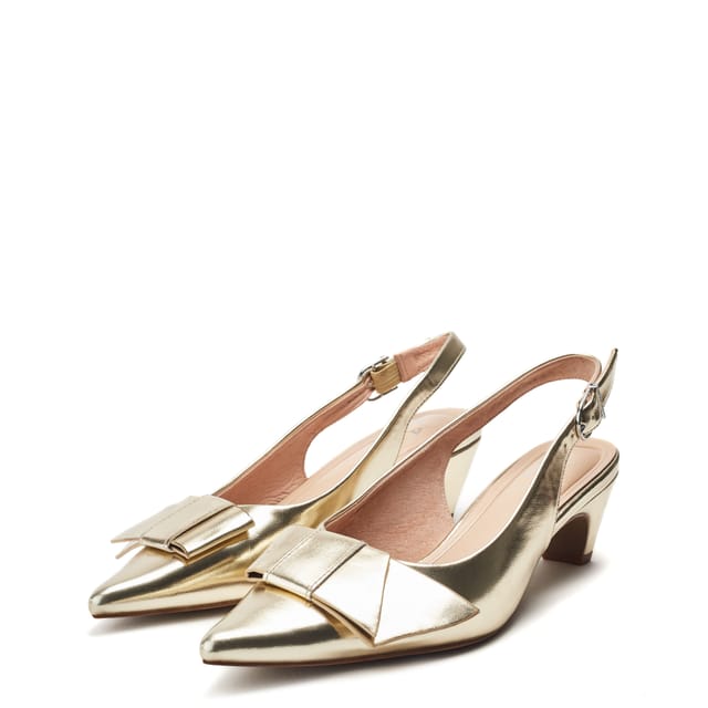 Moda in Pelle Moda In Pelle Women's 'Nutmeg' Alcantara Court Shoes in Gold - 3