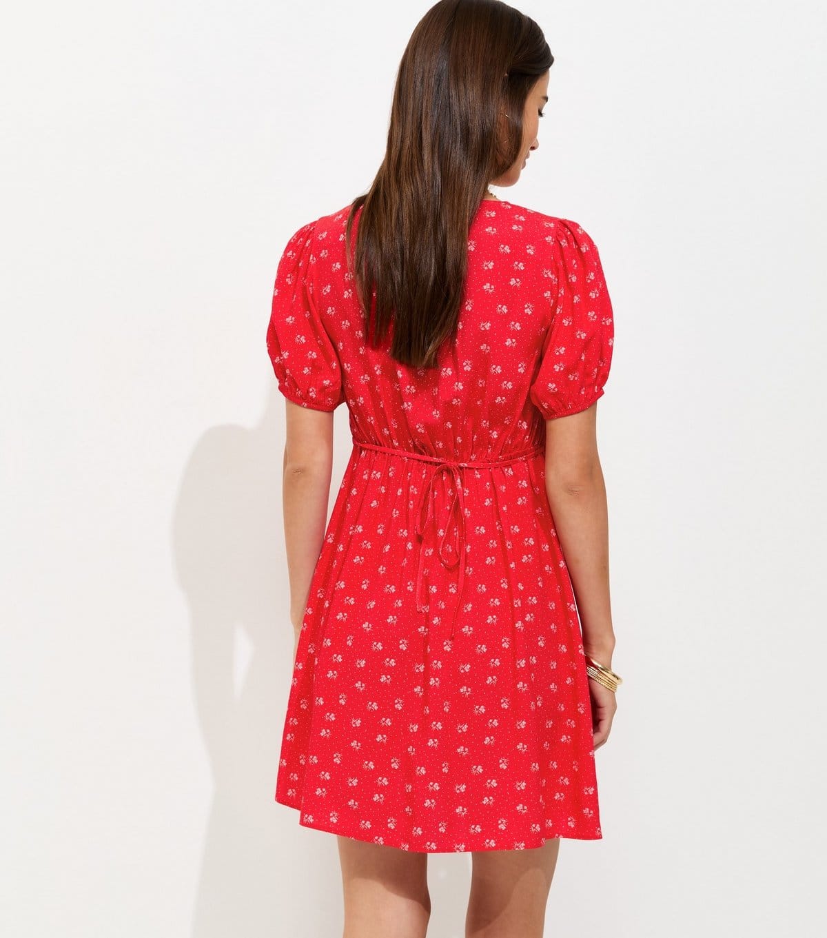 New Look Women's Red Floral Short Sleeve Mini Dress New Look - 4