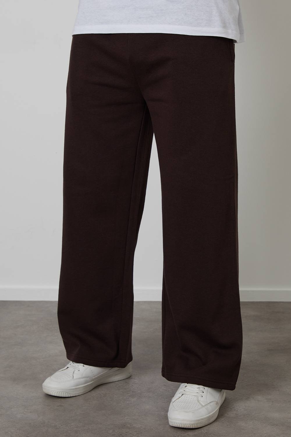 Threadbare Threadbare Men's Wide Leg Joggers in Chocolate - 1