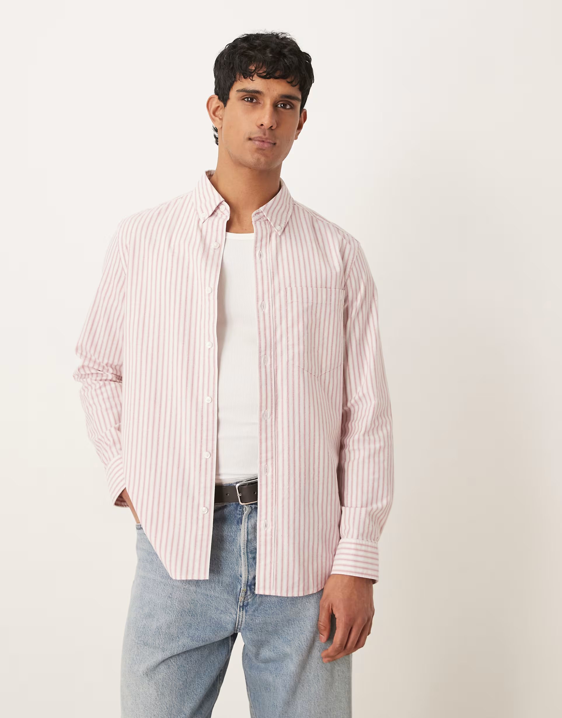 ASOS Calvin Klein Jeans oxford shirt in pink stripe