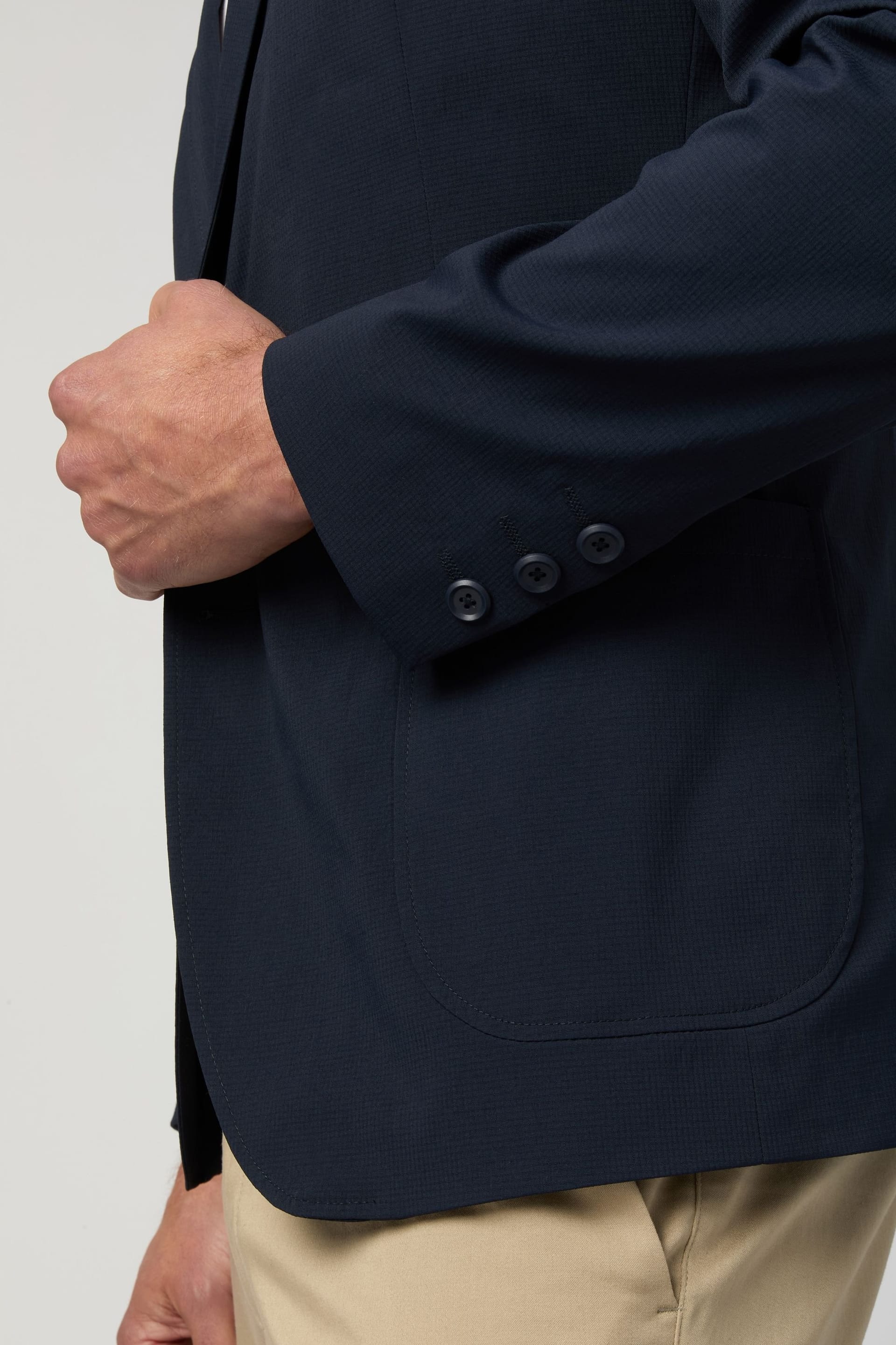 Melka Melka Men's Textured Blazer in Navy - 4