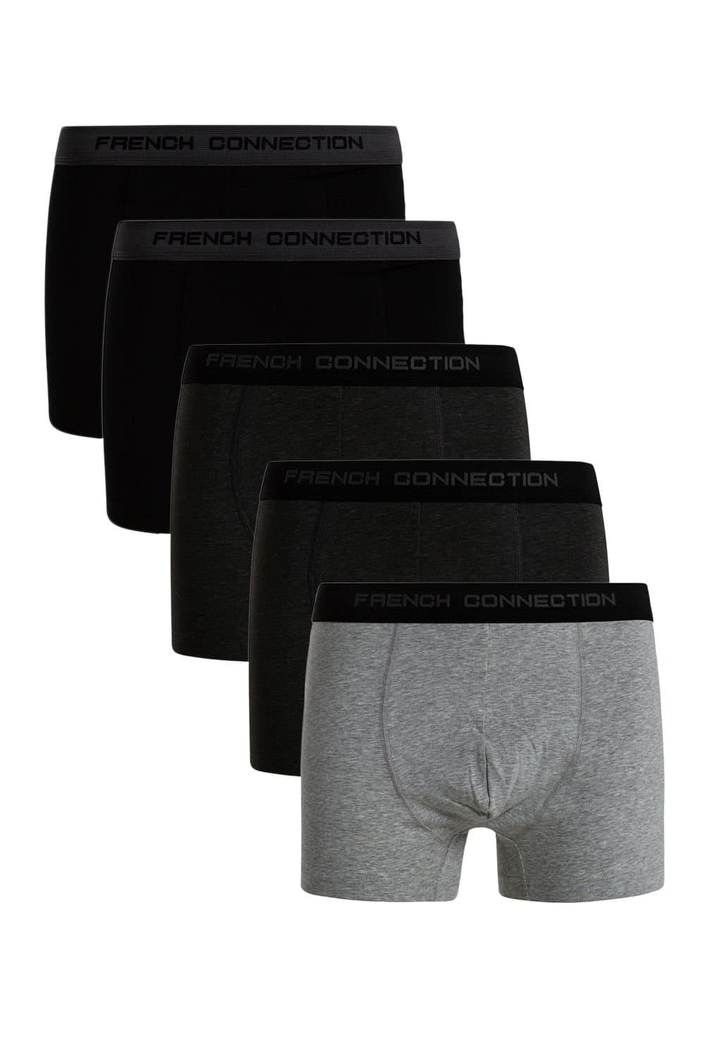 French Connection French Connection Men's 5 Pack Cotton Stretch Boxers in Charcoal