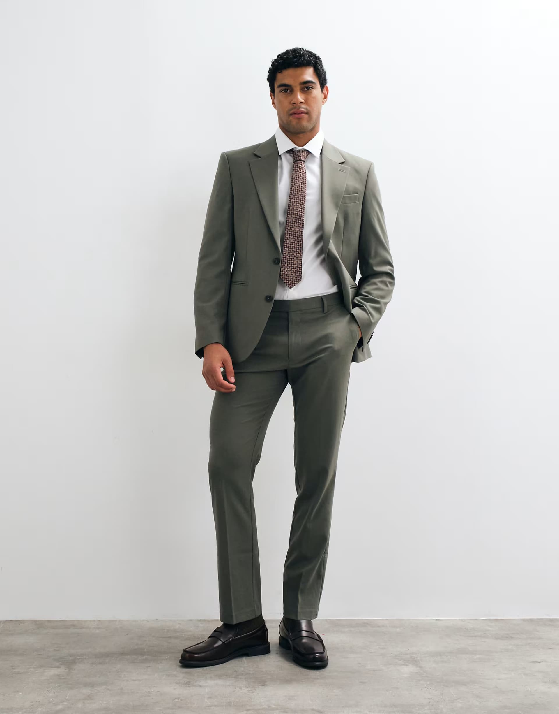 ASOS ASOS DESIGN slim suit trousers in olive green