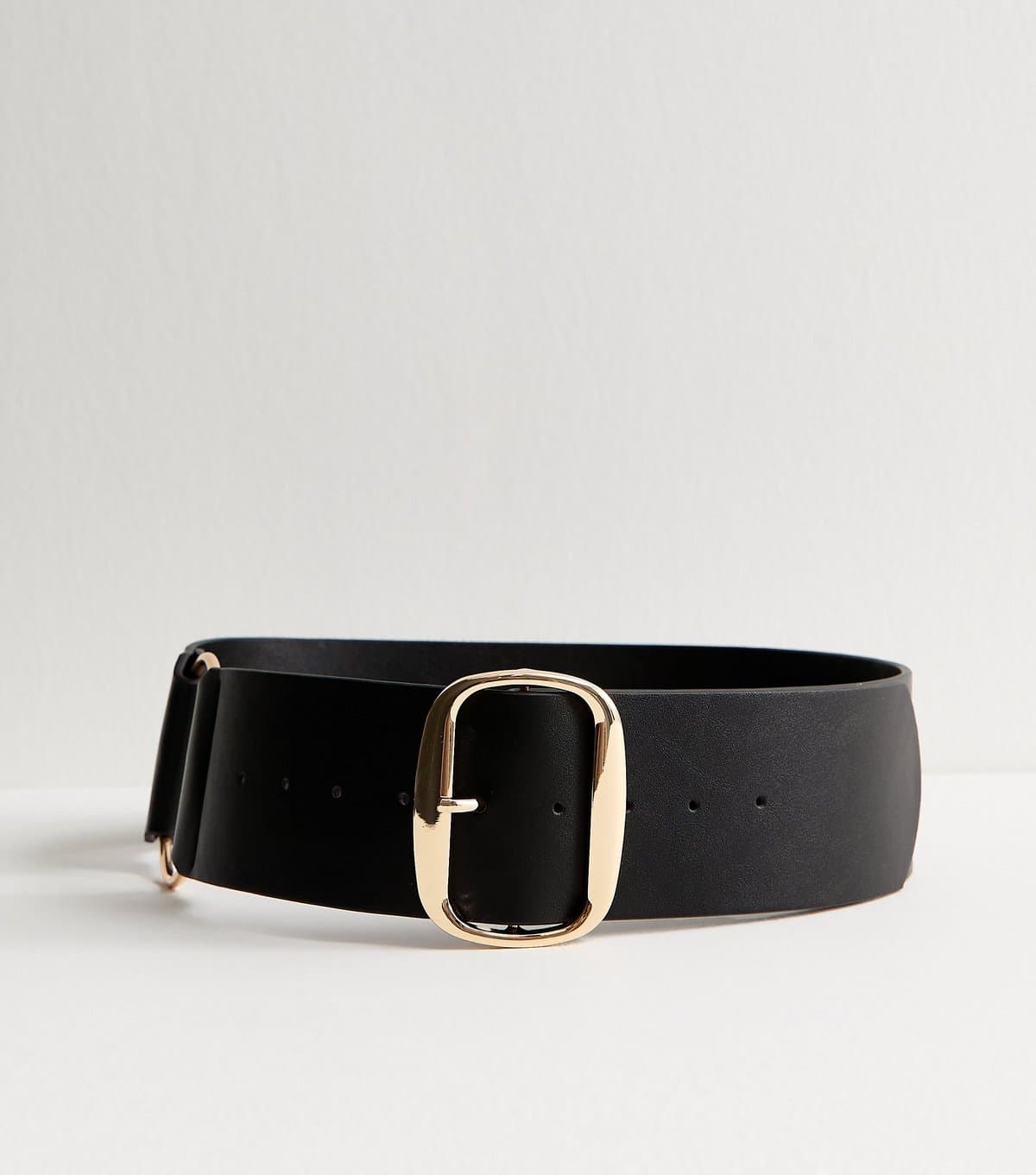 New Look New Look Wide Black Faux Leather Buckle Belt