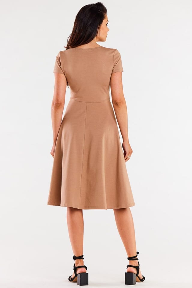 Love Lace Love Lace Women's Midi Wrap Envelope Dress in Beige - 3