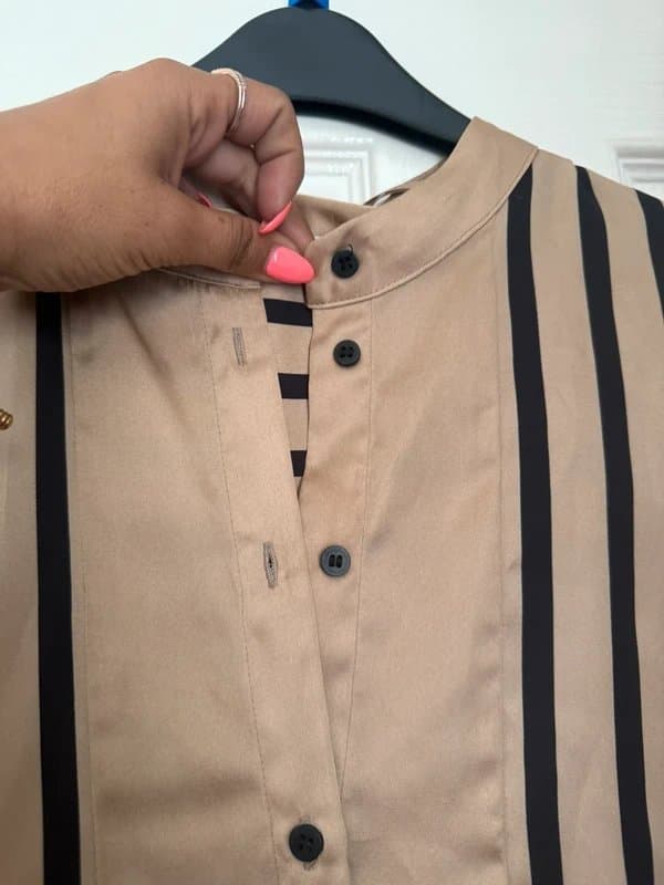 Gallery Gold and black striped satin shirt