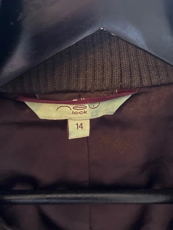 New Look New look, Tall Range, Size 14 dark brown real leather bomber style jacket