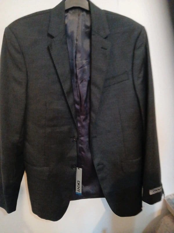 DKNY Men's Grey Wool Blazer