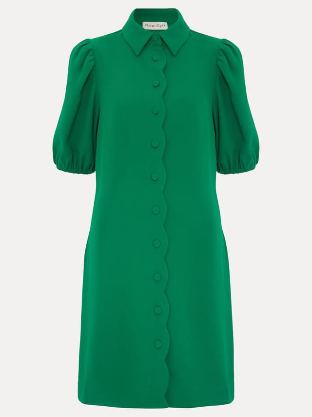 Phase Eight Phase Eight Women's Candice Scallop Detail Shirt Dress in Emerald - 2