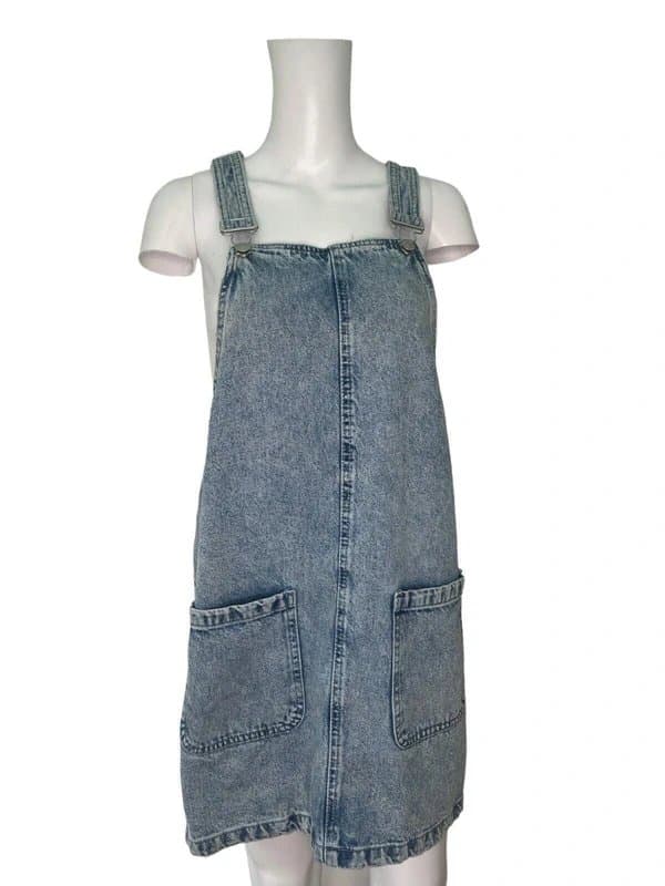New Look New look dress size small 10 blue denim  dungaree cotton pockets women's eu38
