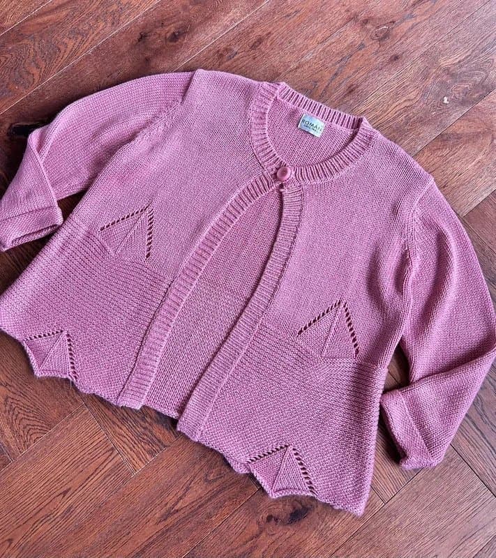 Roman Originals [Casual/Boho] Pointelle Detail Pink Knit Cardigan Roman Originals Size 20