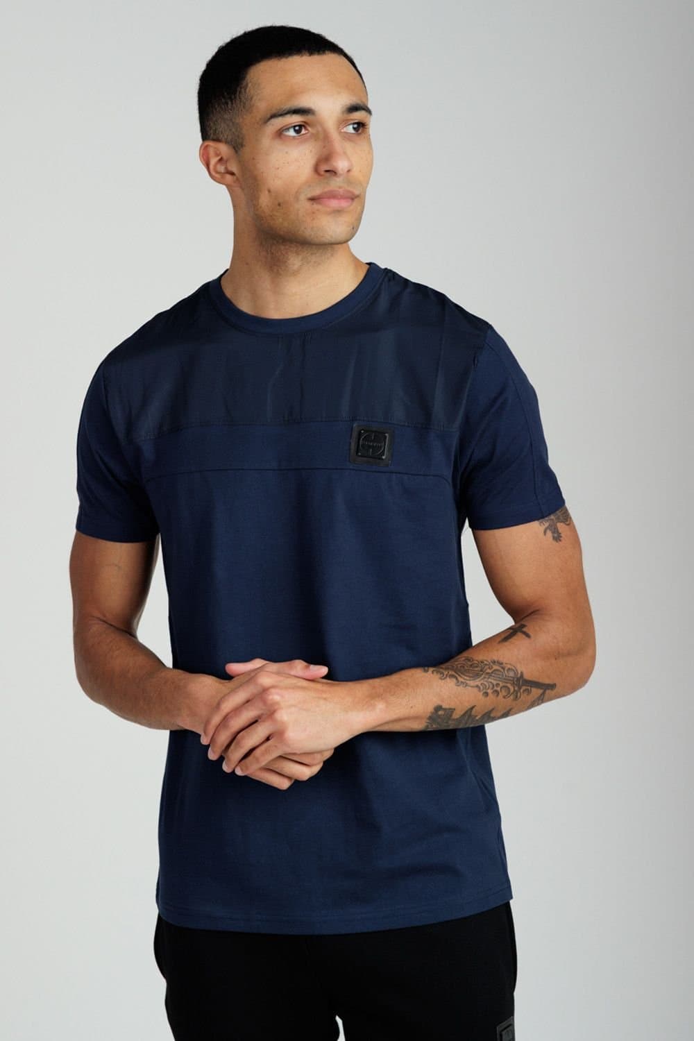 Foray Foray Men's Navy Cotton Crew Neck T-Shirt