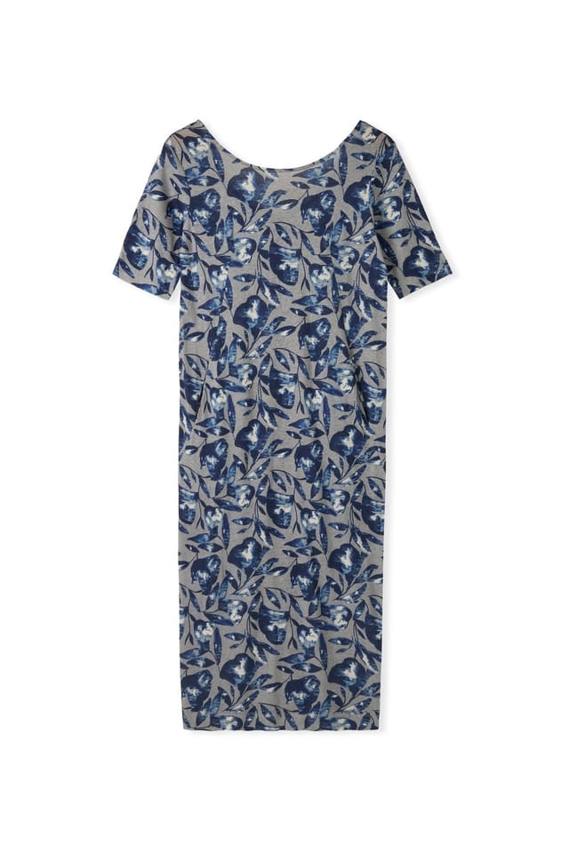 Celtic & Co Celtic & Co Women's Linen Cotton Blend Button Back Dress in Dark Blue - 2
