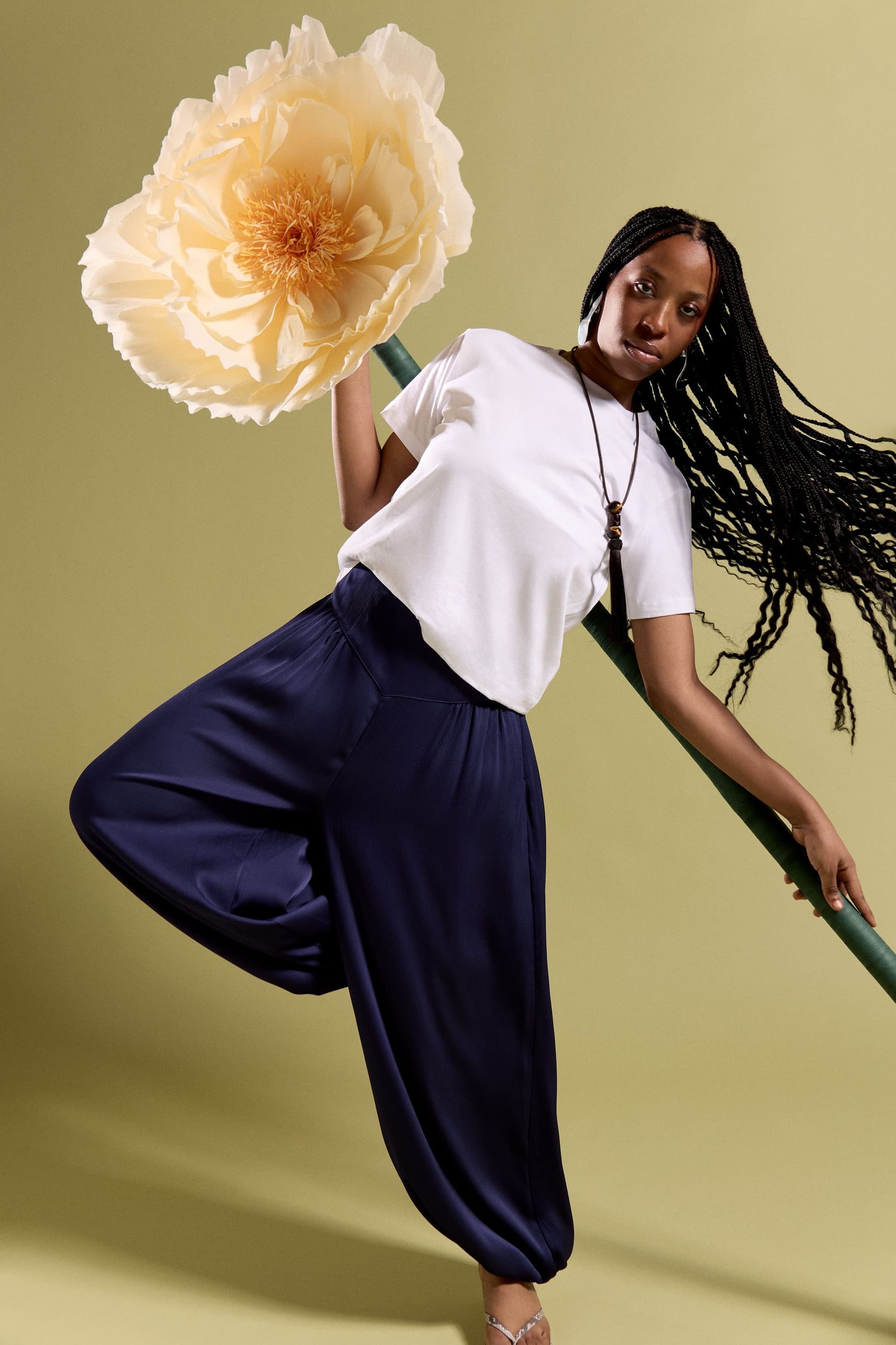 GWD by GEORGE W. DAVIES GWD by GEORGE W. DAVIES Navy Satin Trousers