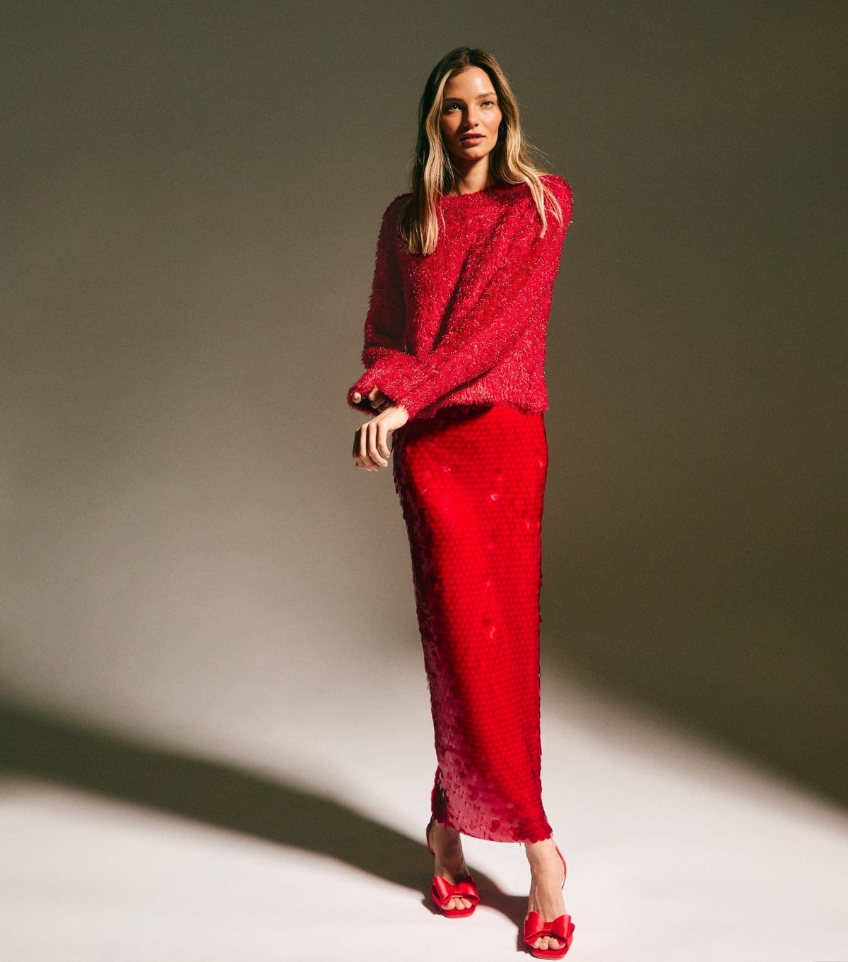 New Look Women's Red Sparkle Knit Crew Neck Jumper New Look - 4