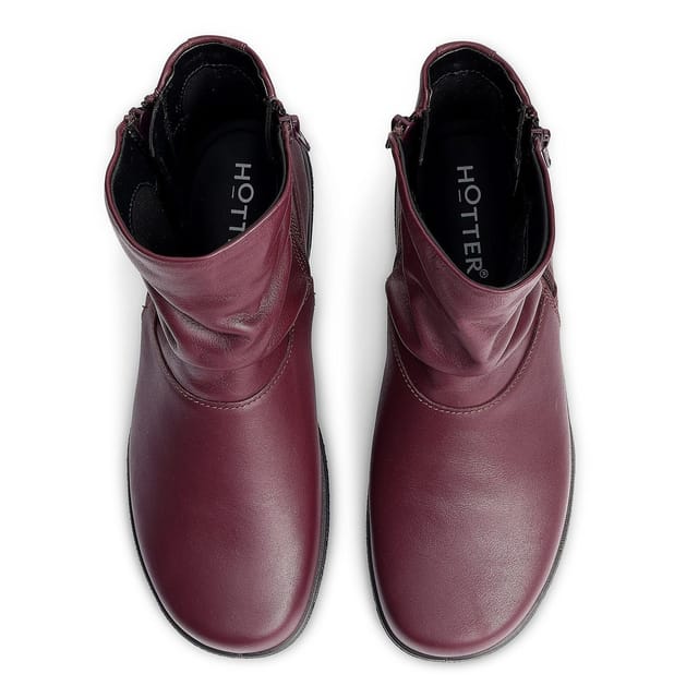 Hotter Hotter Women's Extra Wide 'Whisper' Ankle Boots in Maroon - 3