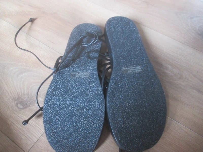 Next Next size 8 black faux leather sandals shoes Brand new with tags