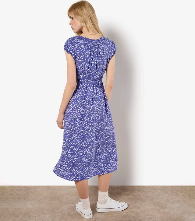 Apricot Women's Purple Patterned Midi Milkmaid Dress Apricot New Look - 3