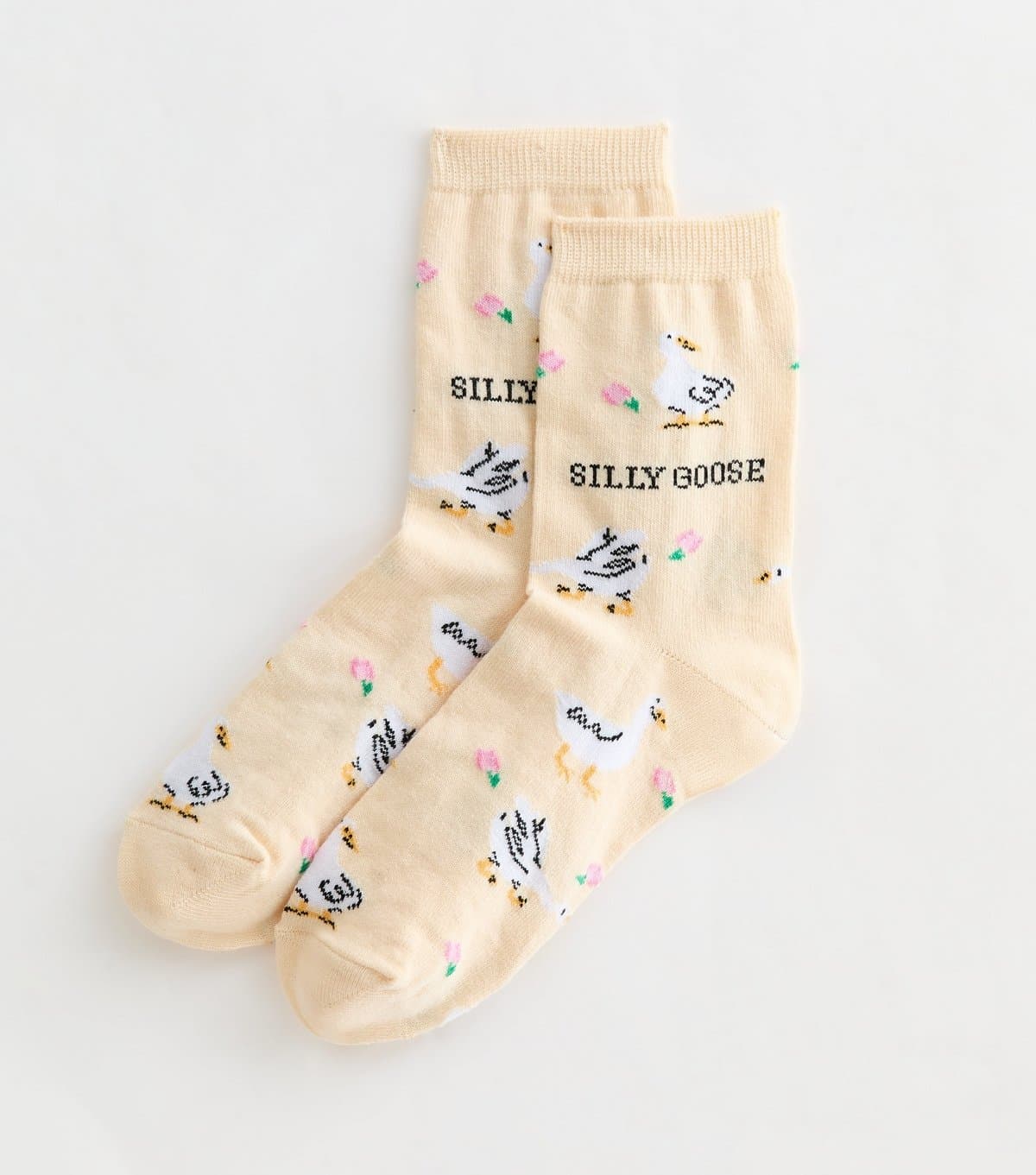 New Look Yellow Silly Goose Patterned Ankle Socks New Look