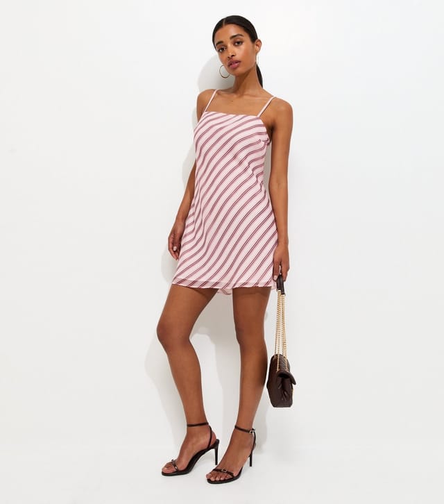 New Look Women's Pink Striped Chiffon Mini Dress New Look - 2