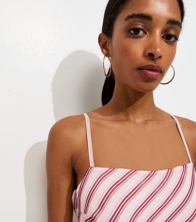 New Look Women's Pink Striped Chiffon Mini Dress New Look - 3