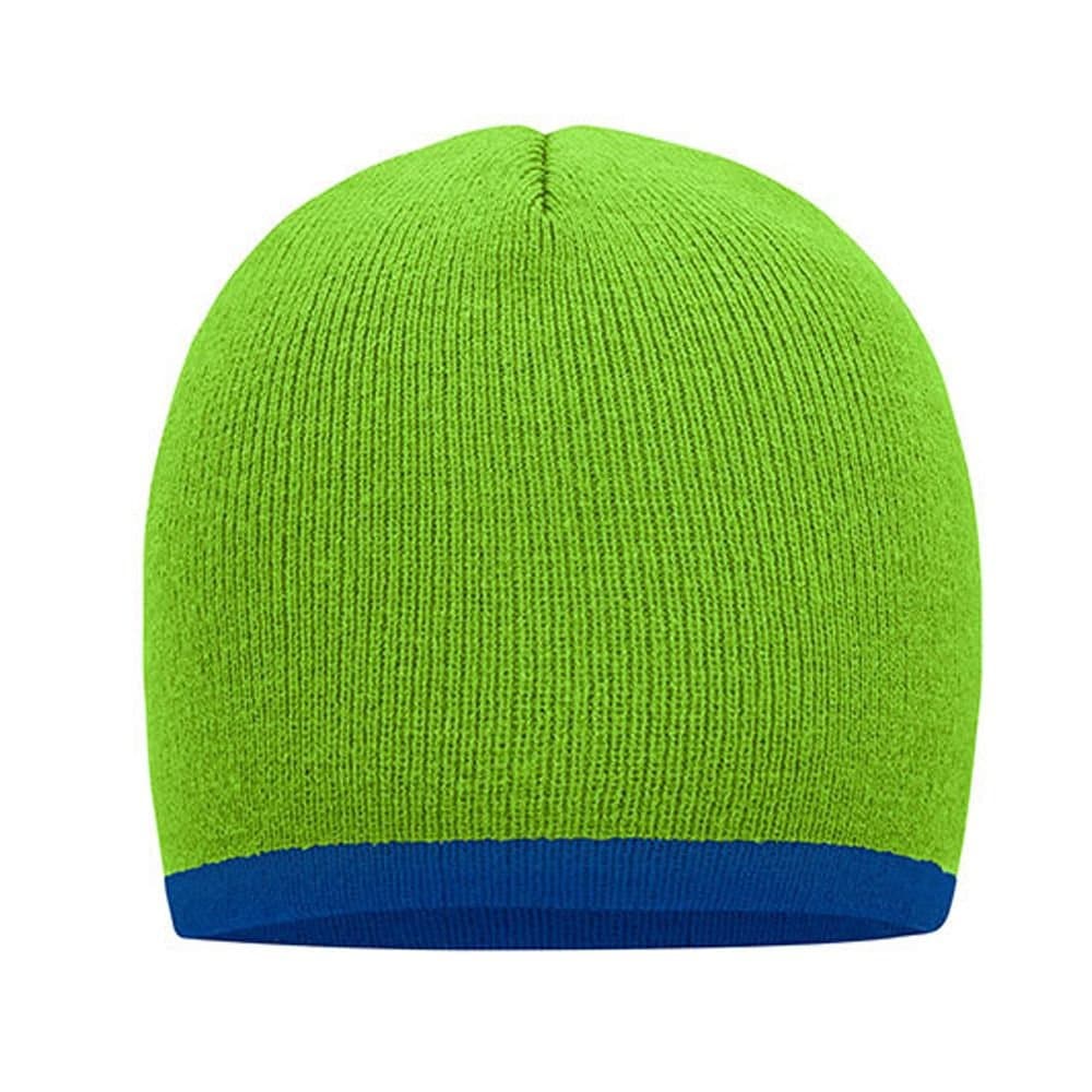 Myrtle Beach Myrtle Beach Men's Contrast Trim Beanie in Bright Green