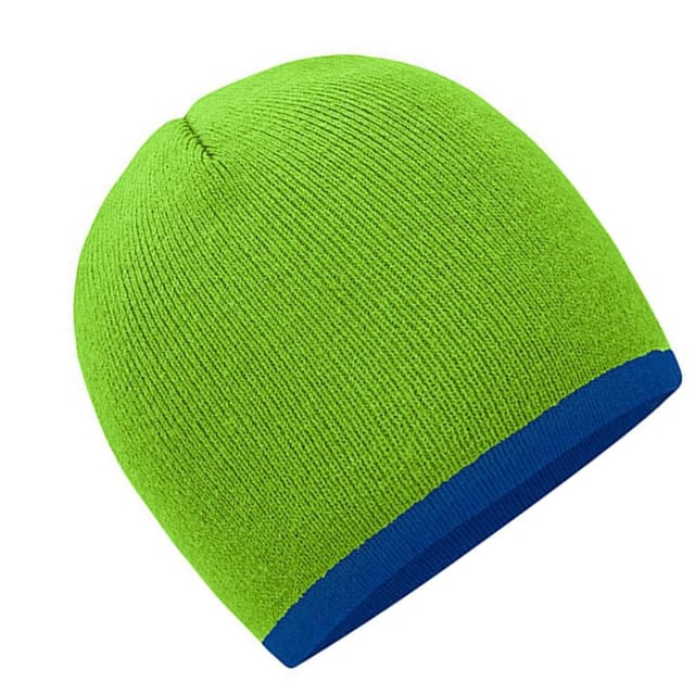 Myrtle Beach Myrtle Beach Men's Contrast Trim Beanie in Bright Green - 2