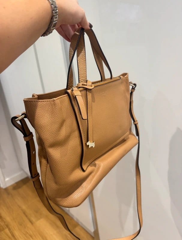 Radley Radley Tan Leather Tote Shoulder Bag Crossbody Handbag - 1