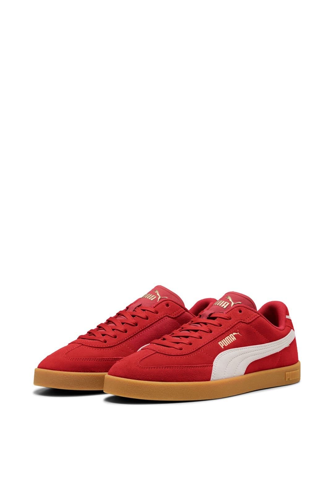 Puma Puma Women's Club II Era Suede Red/White/Gold in Pink