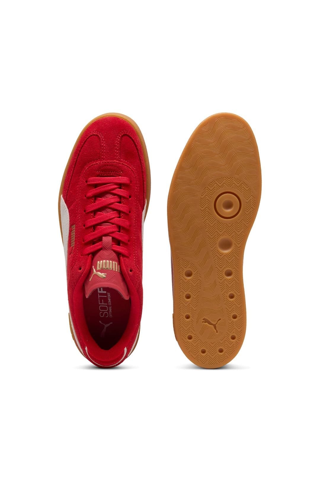 Puma Puma Women's Club II Era Suede Red/White/Gold in Pink - 4