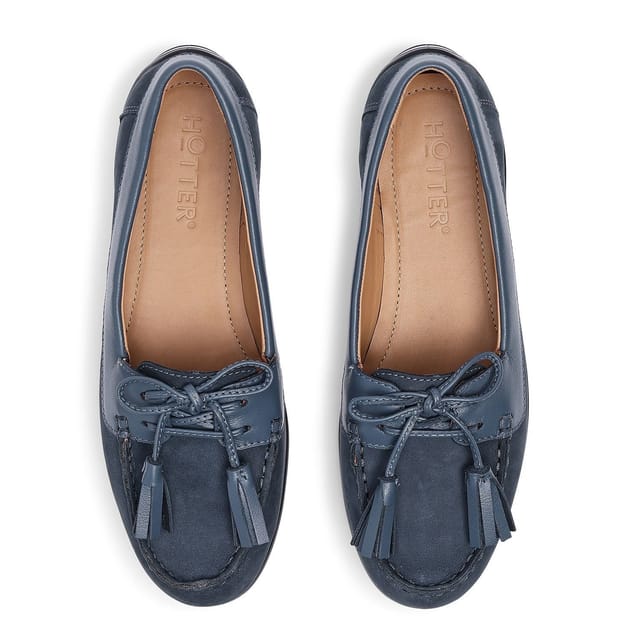 Hotter Hotter Women's Wide Fit 'Bay II' Loafers in Dark Blue - 3