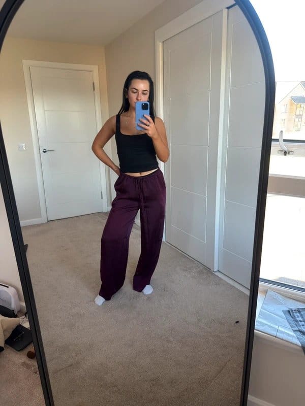 ASOS Purple Satin Wide-Leg Trousers
