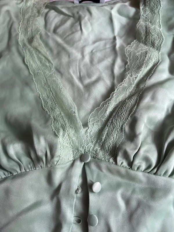 Bershka Green bershka buttoned satin blouse