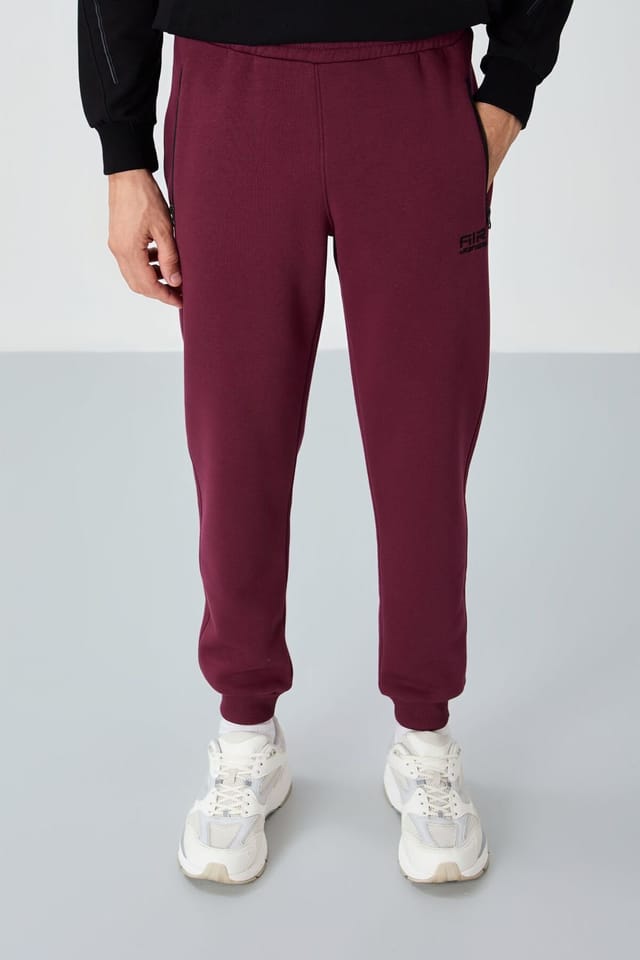 Tommy Life Tommy Life Men's Jogger Sweatpants in Burgundy - 2