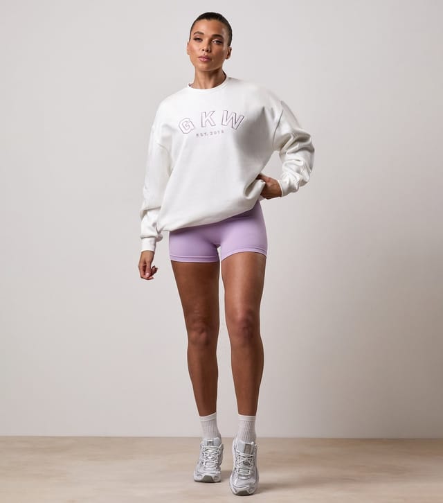 Gym King Women's Cream GKW Oversized Crew Neck Sweatshirt Gym King New Look - 2