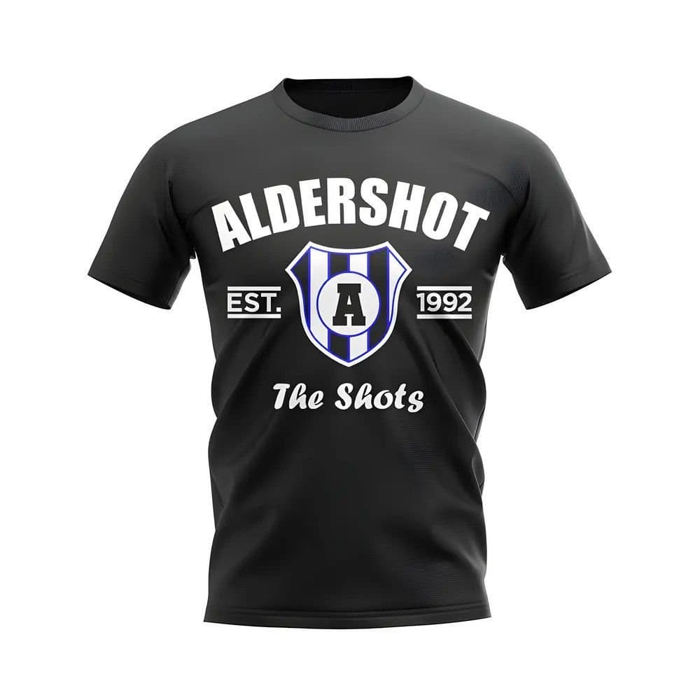 Aldershot Aldershot Men's Personalised Established Football T-Shirt in Black