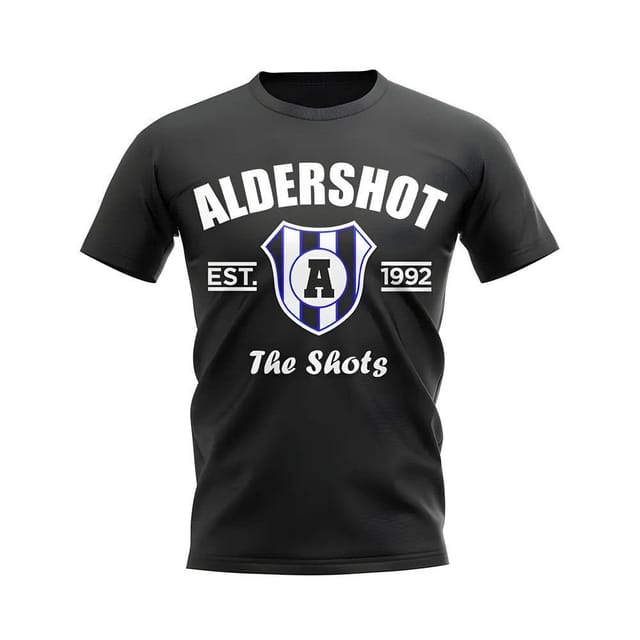 Aldershot Aldershot Men's Personalised Established Football T-Shirt in Black - 2
