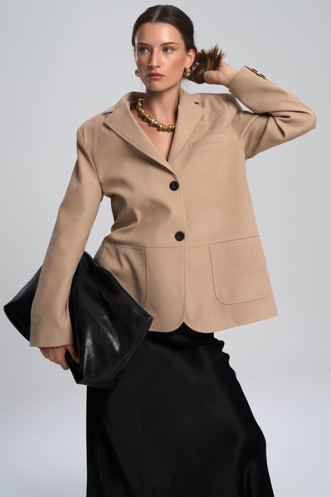 MAI STUDIOS CO. MAI STUDIOS CO. Beige Suede Blazer