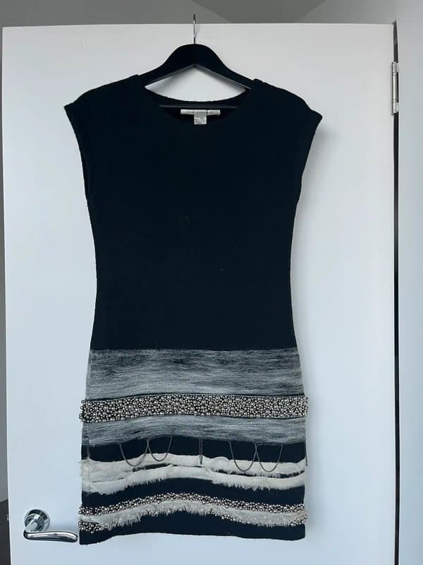 Diane von Fürstenberg Diane von Furstenberg Embellished Wool Dress | Size P (Petite)