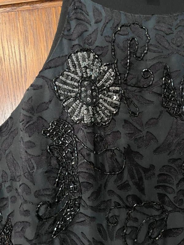 New Look New Look Premium Black Beaded & Embroidered Fringe Halter Top