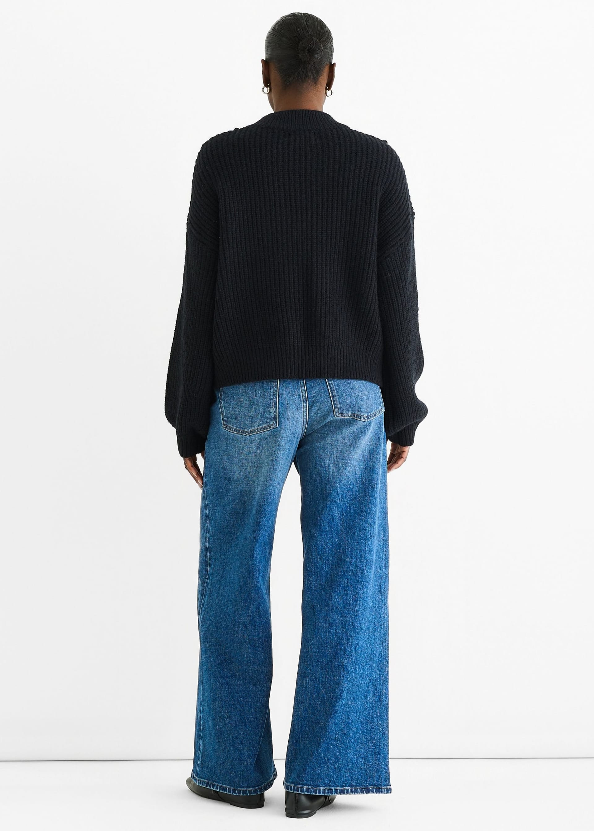Gini London Gini London Women's Black Chunky Knit Oversized Knit Jumper - 4