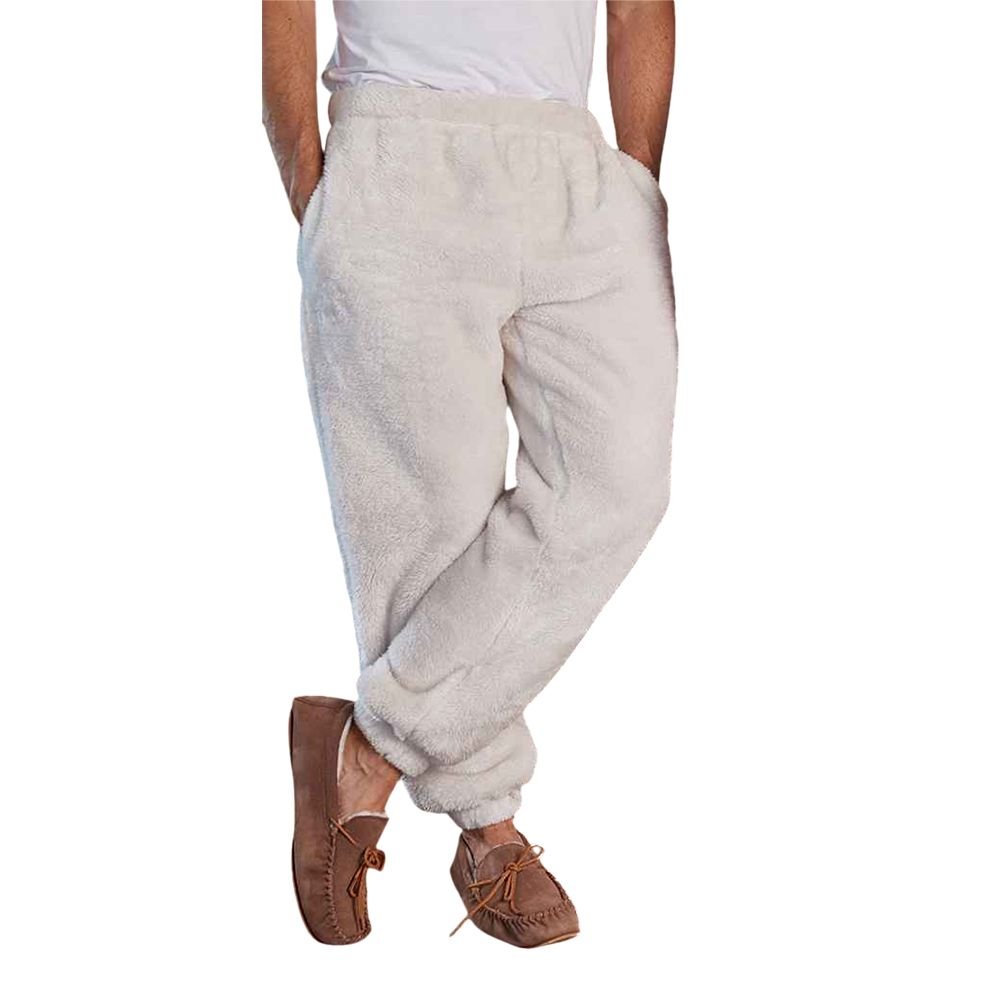 Brand Lab Brand Lab Men's Fluffy Fleece Jogging Bottoms in Natural - 2