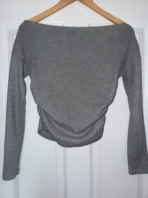 ASOS ASOS grey waffle crop top