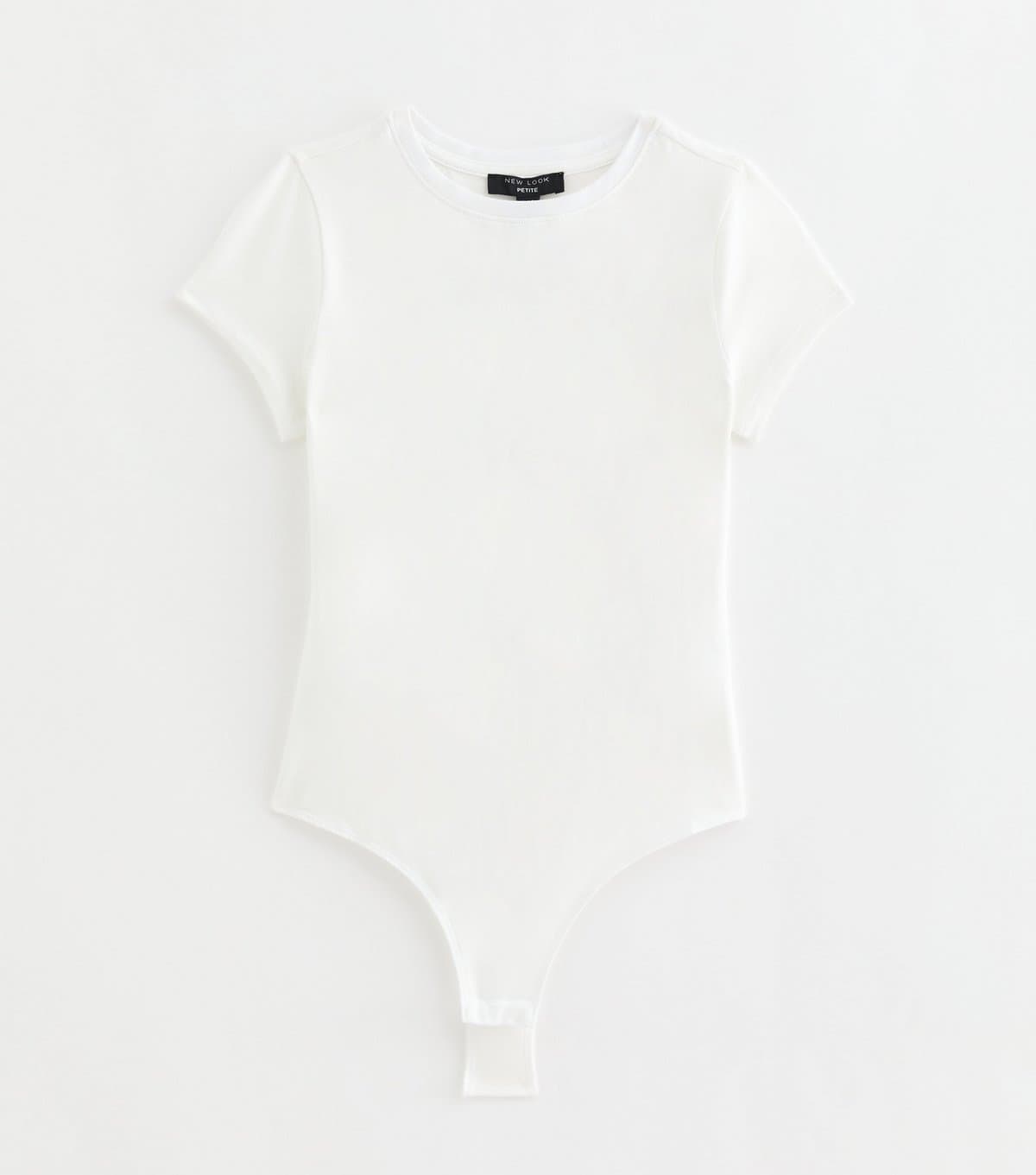 New Look Women's Petite White Cotton Rich Crew Neck Bodysuit New Look
